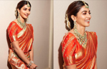 Pooja Hegde completely nails the South Indian aesthetic while radiating beauty in a Kanjivaram Saree